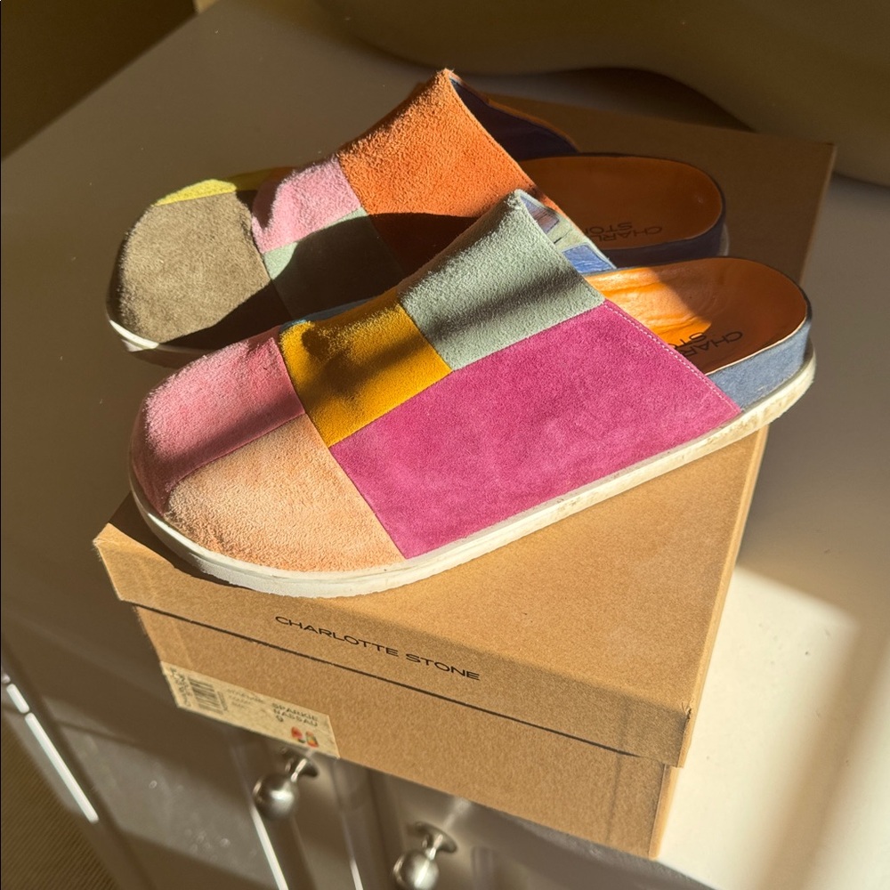 Charlotte Stone Sparkie Multicolor Patchwork Mules - Picture 9 of 9